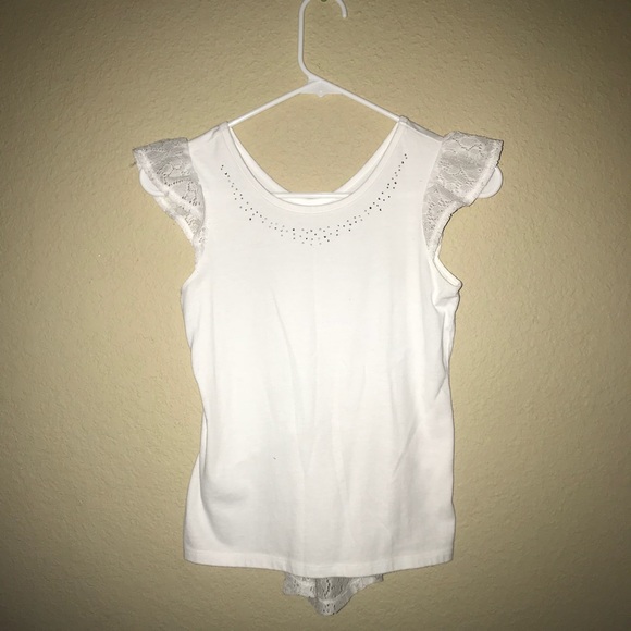Girls White Lace shirt 👚 - Picture 1 of 3